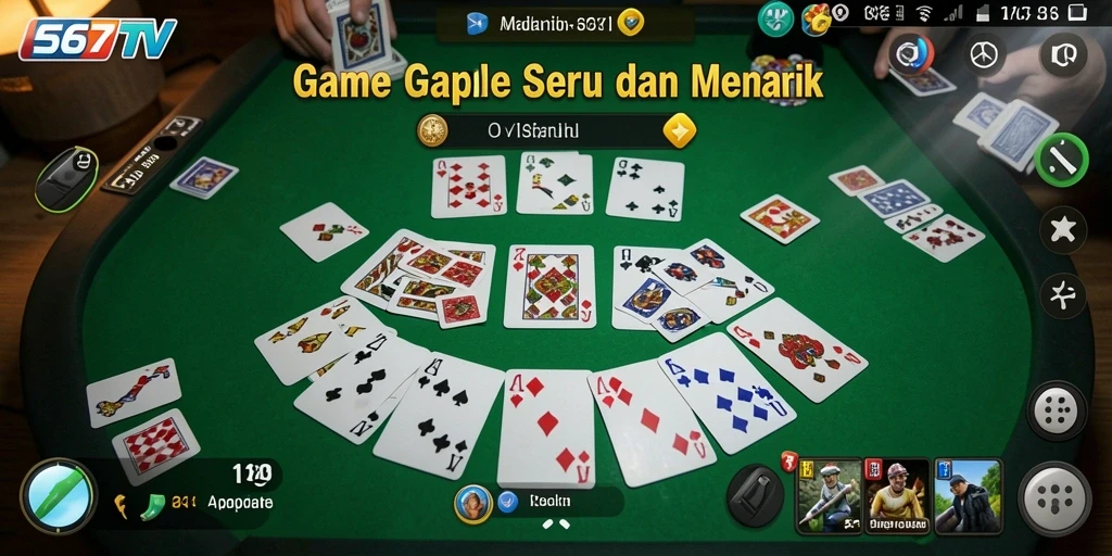 Screenshot gameplay seru dari 567TV yang menampilkan sesi permainan Gaple.
