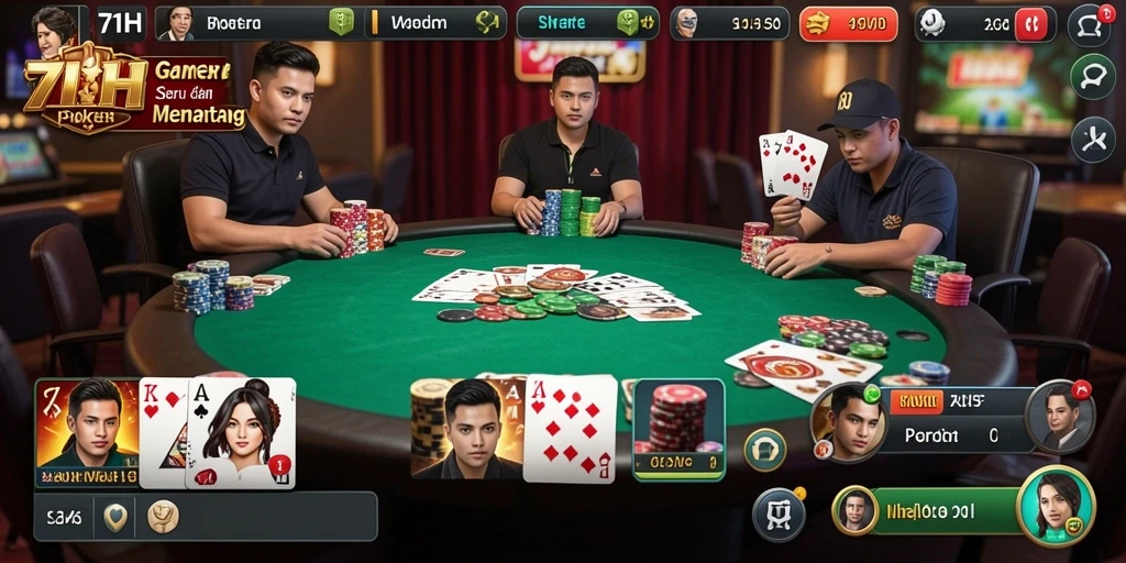 Tampilan gameplay menarik 71H dengan banyak pemain yang bersaing.