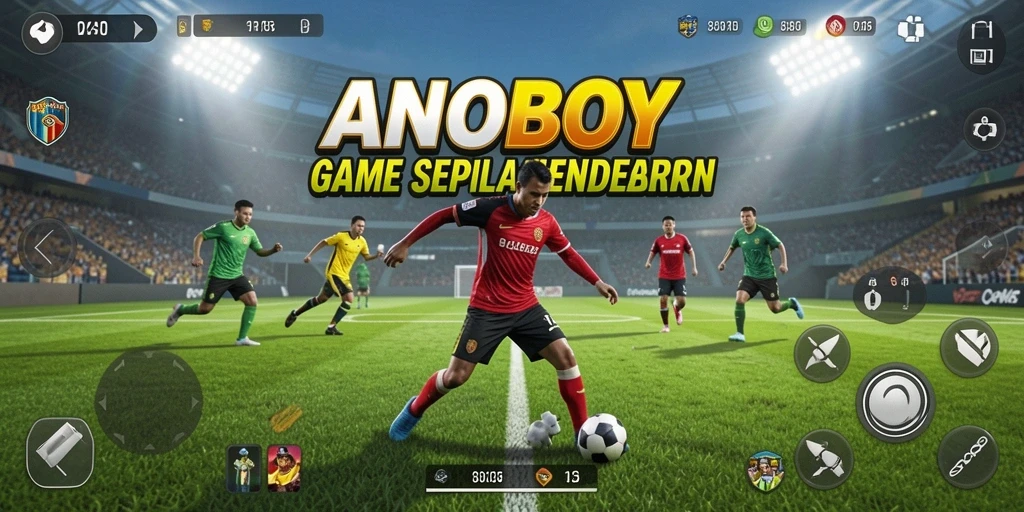Gameplay seru ANOBOY dalam aksi sepak bola.
