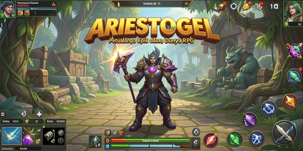 Tampilan gameplay menarik dari ARIESTOGEL dengan karakter dan cerita yang mendalam.