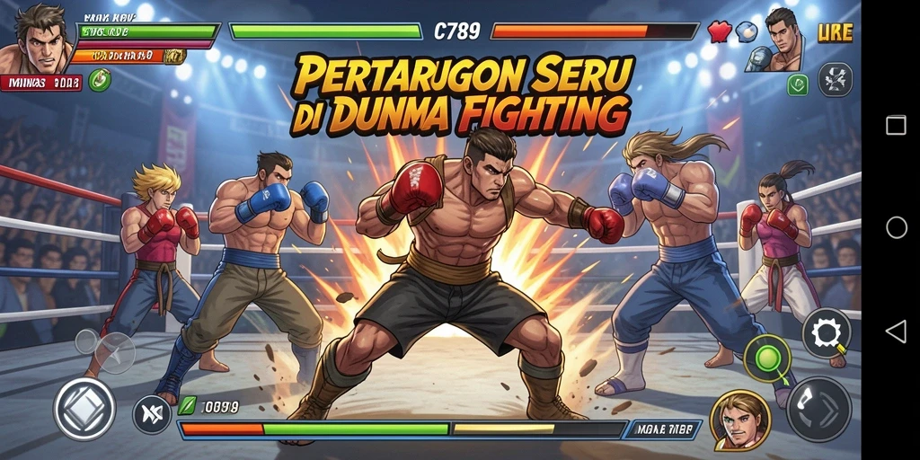 Screenshot gameplay C789 menampilkan pertarungan seru dan karakter menarik.