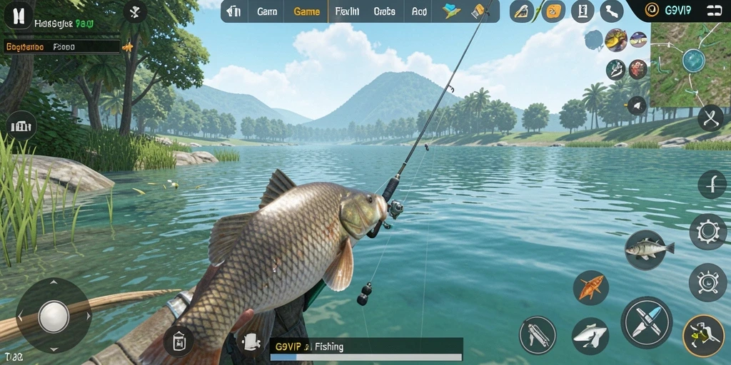 Gameplay G9VIP dengan pengalaman memancing yang mendalam.