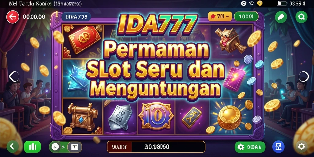 Screenshot gameplay Slot IDA777 yang menampilkan gulungan berputar dan efek menarik.