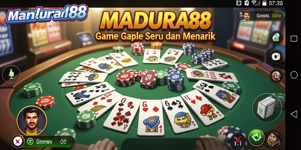 Gameplay seru MADURA88 dengan suasana Gaple yang menyenangkan.