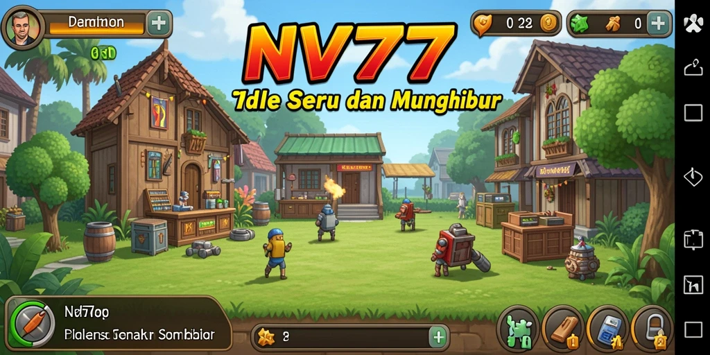 Tampilan gameplay NV77 dengan elemen Idle yang menarik.